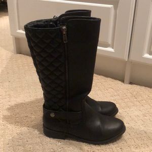 Black Girls Quilted Riding Boots Size 2